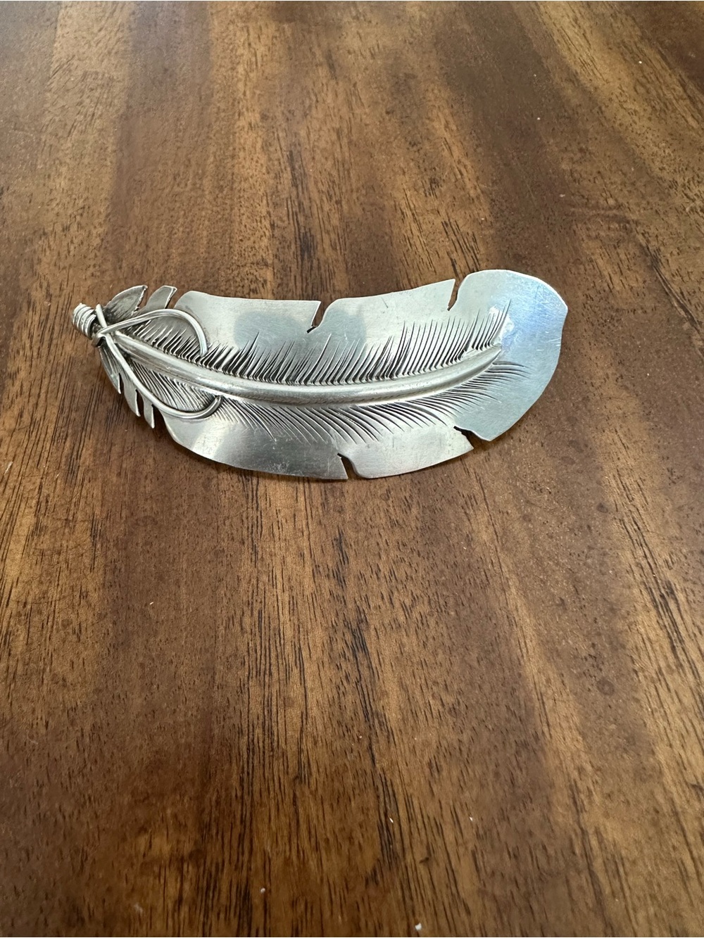 NEW Lena Platero Sterling Silver Feather Hair Barrette - Feather Design